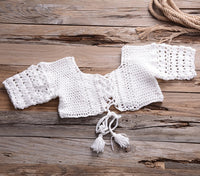 Handmade Crochet 2 Piece Top and Skirt Women Swimwear
