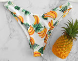 Sexy Vintage Banana Print Bikini Set  Swimwear Women Push Up Bikini