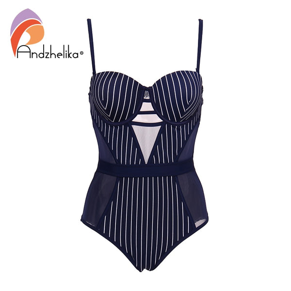 New Sexy Striped One-Piece Swimsuit 2021  Swimwear Backless Bodysuits Summer Beach Bathing Suit