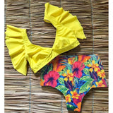 Multicolor Floral Ruffled Bikini Set Women