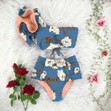 Multicolor Floral Ruffled Bikini Set Women