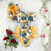 Multicolor Floral Ruffled Bikini Set Women