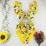 Multicolor Floral Ruffled Bikini Set Women