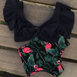 Multicolor Floral Ruffled Bikini Set Women