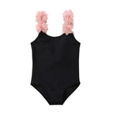 3D Floral Straps Girl Bathing Suit Backless Swimsuit Swimwear Swimming Suit Children Beach Wear