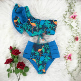 Multicolor Floral Ruffled Bikini Set Women