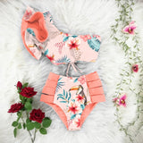 Multicolor Floral Ruffled Bikini Set Women