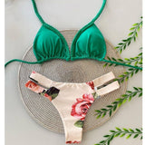 Multicolor Floral Ruffled Bikini Set Women